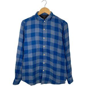True Religion Blue Plaid Shirt Size S